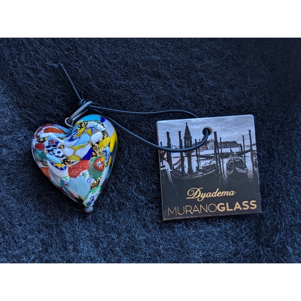Price is firm NWT Murano Glass heart pendant colorful